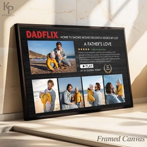 Dadflix Custom Father's Day Canvas, Netflix Style Personalized Dad Gift, Movie Poster for Dad and Kids, Photo Dad Grandpa Husband 0444 bild 10