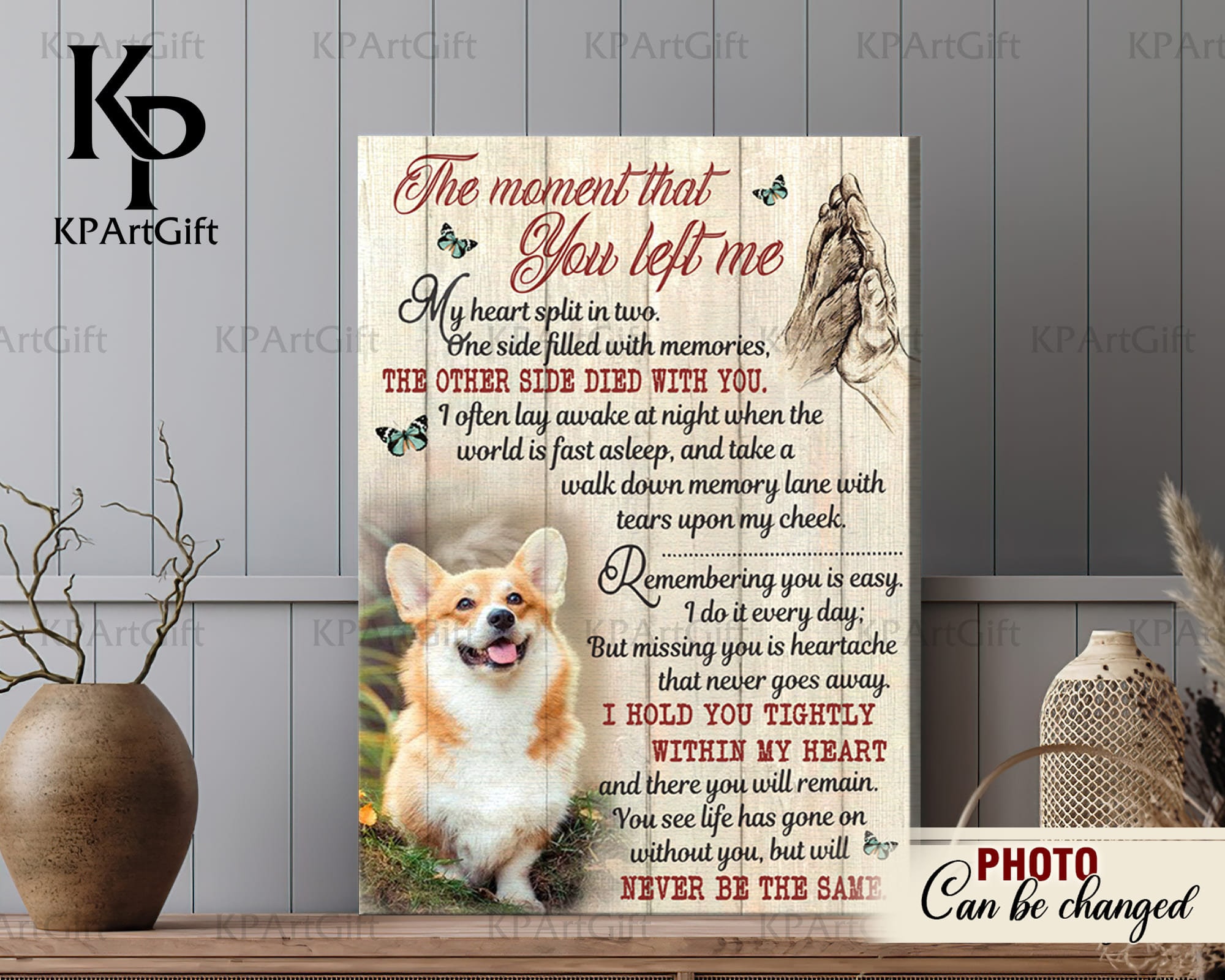 Shopbench Personalized Dog Cat Name I Never Left You Canvas Poster, Custom  Photo Print Memorial Gift, image size:2000x1600