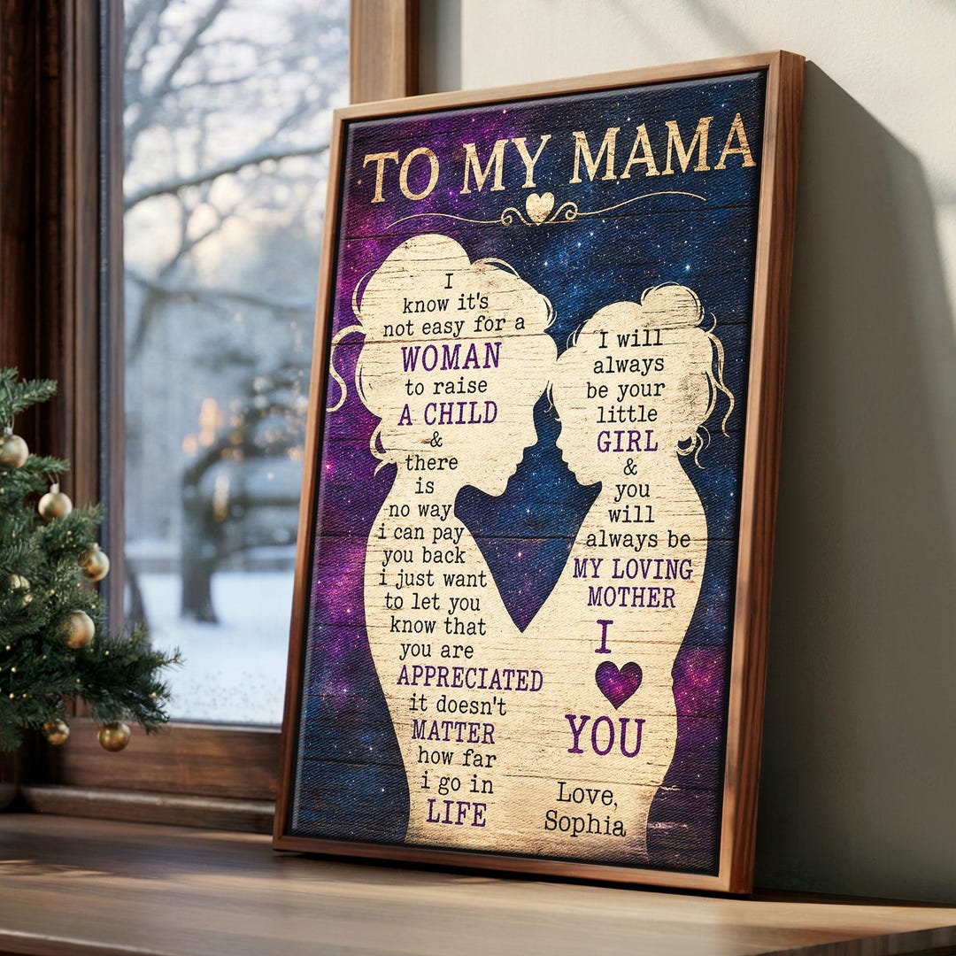 Mother Daughter Wall Art, Mom and Child Quote, Emotional Family Love ...