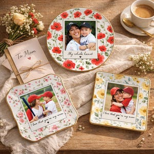 Custom Photo Mother of The Groom Jewelry Dish, Baseball, Jewelry Tray Mom, Toile De Jouy, Mother of The Bride Jewelry, Mother Day Gift 12201