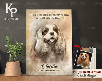 Loss of Dog CANVAS, Personalized Dog Pet Memorial Canvas, Dog dad gift, Pet Bereavement Gift, Pet Sympathy Gift, Pet Loss Portrait