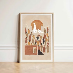 Frau geheilt DIGITAL-PRINT, Bibelkunst, Bibelgeschichte, Franse von Jesus Gewand, Jesus Wand Kunst Druck, Bibel Skizze Kunst, Jesus Kunst