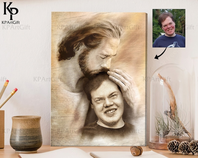 Jesus Painting Safe in God's Arms DIGITAL File Memorial - Etsy
