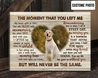 Custom Photo Pet Memorial Canvas, Dog Passed Away Gift, Pets In Remembrance, Dog Memorial Gift, Pet Loss Gifts, Loss of Dog Gift, Dog Canvas