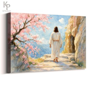 Resurrected Jesus Christ Walking From the Tomb Canvas, Christian Cherry ...