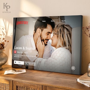 Personalized Love Story Movie Poster – Custom Romantic Canvas, Couple’s Name Print, Anniversary Gift for Him & Her Nb 0106