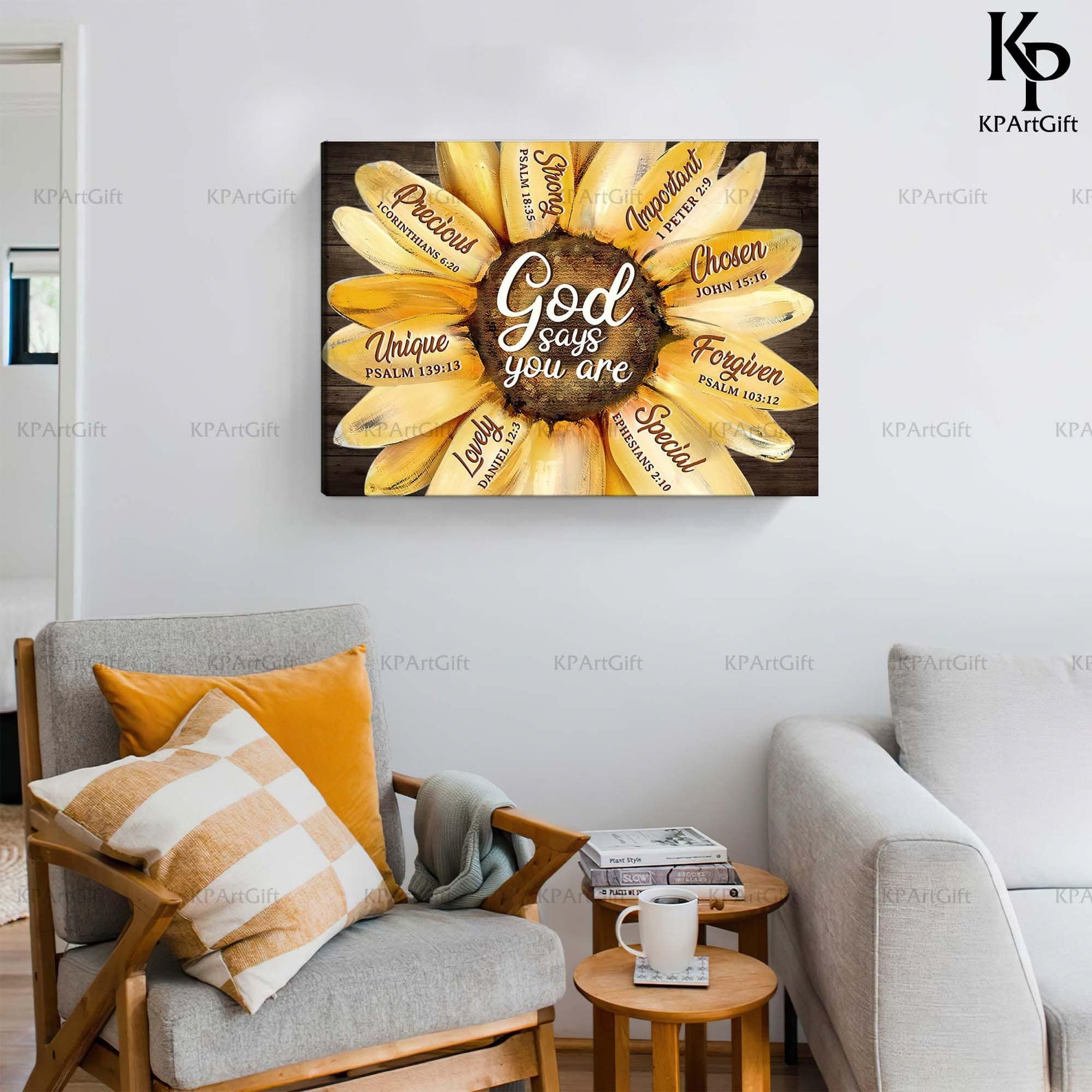God Says You Are Sunflower Canvas, Christian Canvas, Sunflower Canvas ...