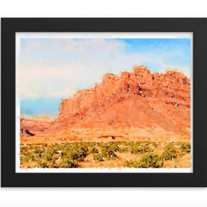 Utah Mountains Landscape Watercolor Digital Art Downloadable Print High Quality Image
