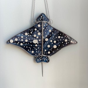 Stained Glass Wall Hangings | Stained Glass Stingray | Handmade Glass Sun Catcher | Spotted Eagle Ray