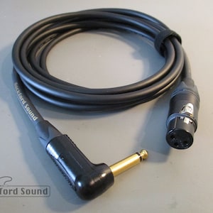 Mogami W2549 Interconexión desequilibrada / Oro Neutrik XLR hembra a 1/4 &quot;TS ángulo recto - Múltiples opciones de color