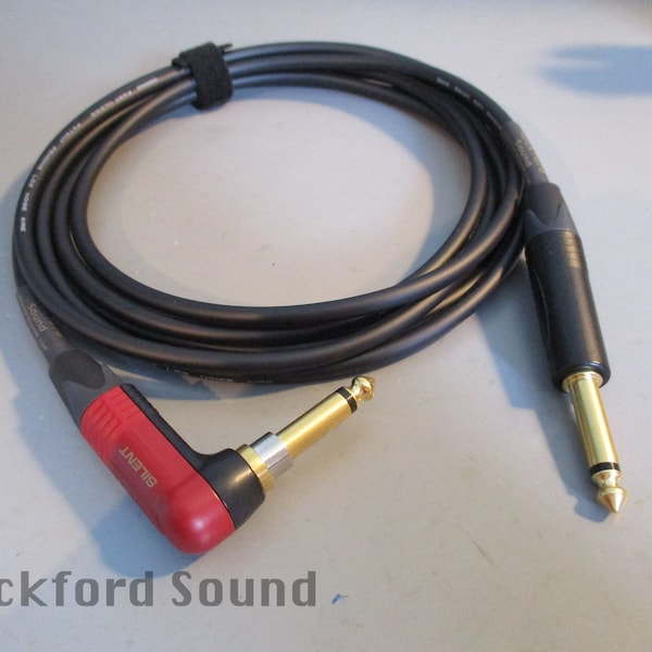 Mogami W2319 Mini Studio Instrument Cable - Gold Neutrik Prises directes à angle droit