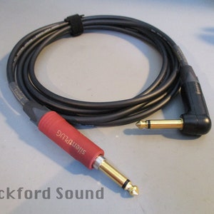 Mogami W2319 Mini Studio Instrument Cable - Gold Neutrik Right Angle to Straight SilentPlug