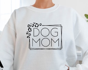 Dog Mom Leopard Sweatshirt, Mothers Day Sweater, Dog Lover Sweater, Pet Lover Sweater, Gift For Dog Mama, Fur Mama Sweater, Dog Mom Hoodie
