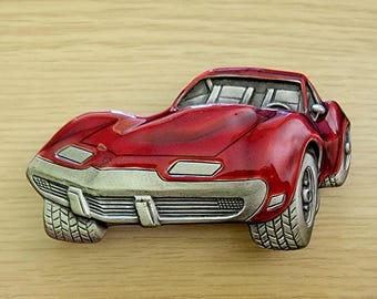 Vintage 1979 Corvette Belt Buckle - Made in USA - Great Chicago Buckle Company - Unworn