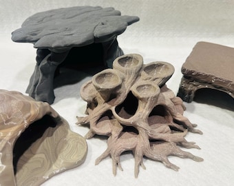 Hides and decor for terrariums