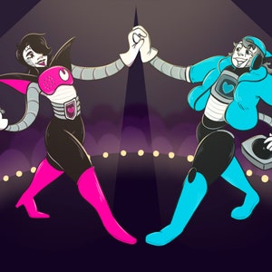 Mettaton and Napstabot Undertale Print