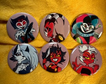 Conjunto de botones Helluva Boss