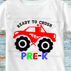 I'M Ready to Crush 1st Grade Monster Truck SVG, Ready to Crush 1st Grade, Ready to Crush Grade one, Start of School SVG, PNG , Cricut file