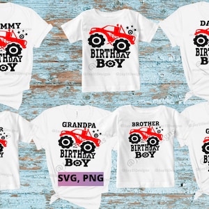 Monster Truck Birthday Bundle svg, Birthday Bundle svg, Monster Truck Bundlesvg, png, Cricut Cut Files, Monster Truck Birthday TShirt