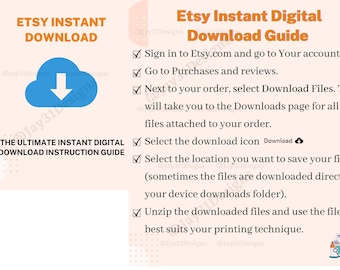 How to download Etsy Digital File, Etsy Instant Digital Download , Etsy Seller Guides, Etsy Seller Handbook, download Guide For Customers