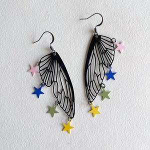 Butterfly wing earrings, statement earrings, gift idea for her, unique earrings, boho earrings, summer earrings, party earrings, fun earring