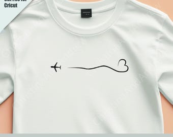 Flying Plane SVG | Travel Cut File, T-Shirt Print (Digital Download)