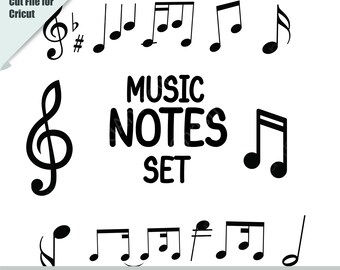 音符SVGバンドル、音符SVG、ギター音符SVG、ピアノ音符SVG、カットファイル、クリカット、音楽クリップアート、シルエット、ステンシル、ベクター