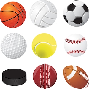 Ultimate Sports Balls SVG Bundle | Football, Baseball, Basketball & More | Instant Digital Download for Crafts | Sports Clipart SVG  EPS Png