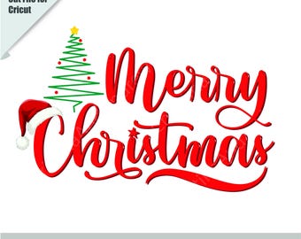 Merry Christmas SVG, PNG, Holiday Cut File (Digital Download)
