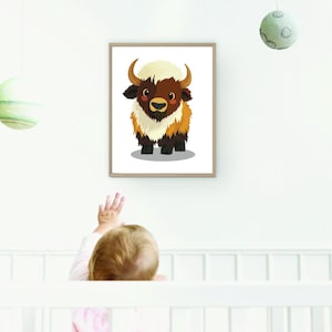Buffalo Clipart | SVG Pdf Eps | Adorable Bison Illustration for Crafts, Nursery Art, Invitations | Digital Download for Cricut | Bison Svg