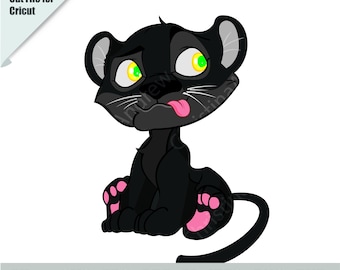 Pantera SVG, Pantera Clipart, Pantera Negra DXF, Pantera Negra Png, Pantera linda SVG, Pantera SVG linda arte de pared, Archivo de corte de pantera, Cricut