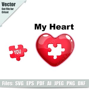 Puzzle Herz SVG, Puzzle Herz Clipart, Valentinstag Druck, digitaler Download, Clip Art, Datei für Cricut, Silhouette, süßes Herz Shirt