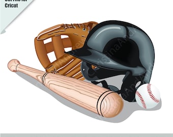 Baseball Clipart Bundle, Sports SVG, Cricut, Vector (png, svg, dxf)
