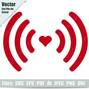 Love Wifi Internet Sign SVG, Wifi Svg, Valentines Day Printable, Wi-fi Icon, Internet Sign Sv, Vector Cut file for Cricut, Silhouette, PNG