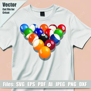 Billiard Ball Clipart Bundle | SVG PNG Dxf Pdf Eps | Pool and Snooker Digital Art for Crafts and Decals | Vector Files for Cricut Project