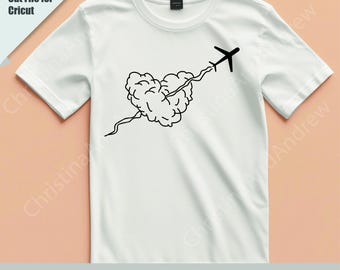 Heart Airplane SVG | Flying Plane PNG, Decal, Print (Digital Download)