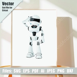 Cute Cartoon Robot SVG | Robot Clipart for Cricut, Silhouette, DIY Crafts, Kids&#39; Room Prints | Instant Download | Robot Nursery Wall Art