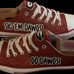 Red Custom Branded Glitter Sneakers