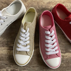 Wide Width Glitter Sneakers Etsy