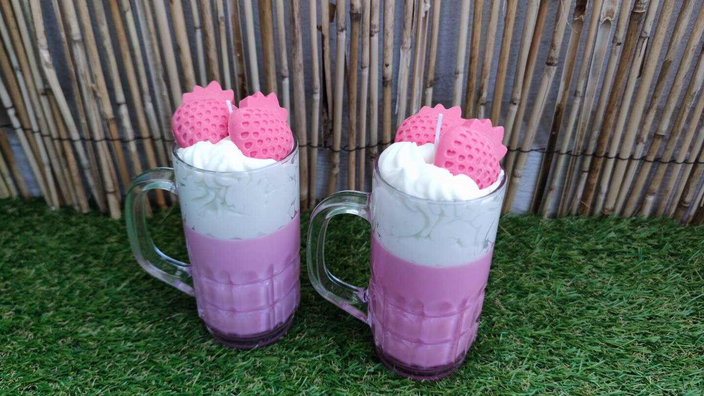 Bougies Milkshake Fraises