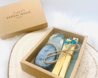 Beautiful incense set with storage and crystal (home and aura cleansing)