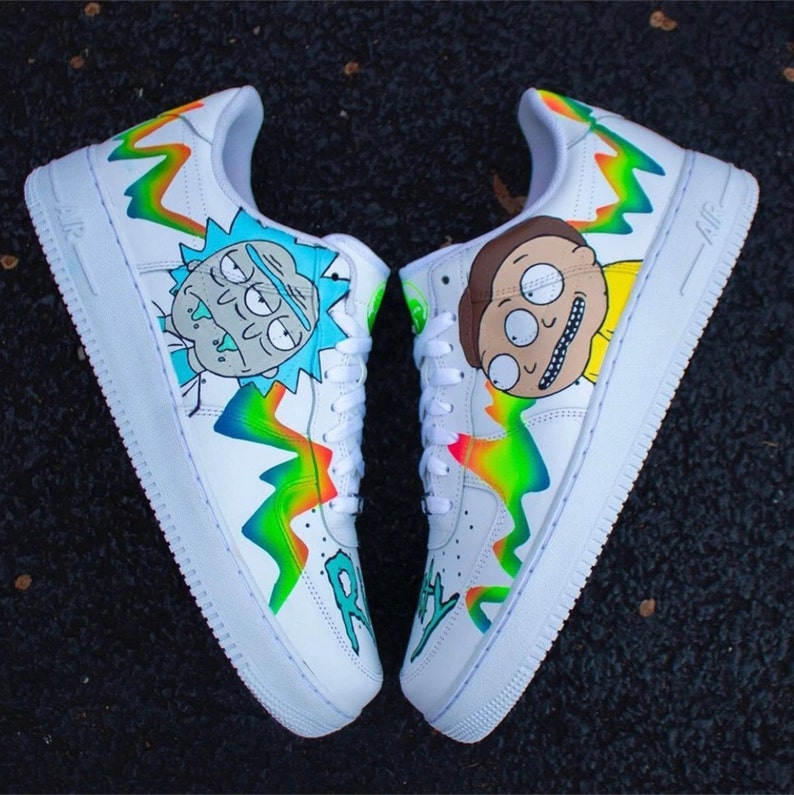 Custom Sneakers, Custom Shoes, Cute Hand Painted Shoes, Anime hand painted shoes,Anime shoes,rick and morty shoes 