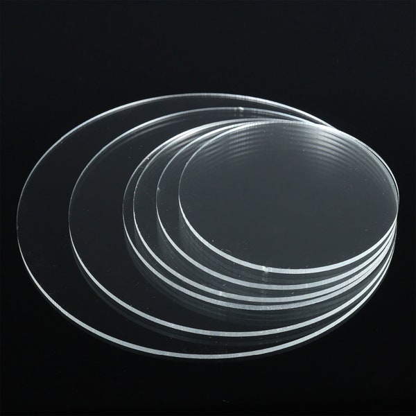 AtHaus Acrylglas Zuschnitt Rund aus PLEXIGLAS ®- Ø 100 bis 800 mm, stark 2 bis 10 mm, Kreiszuschnitt, UV-Schutz