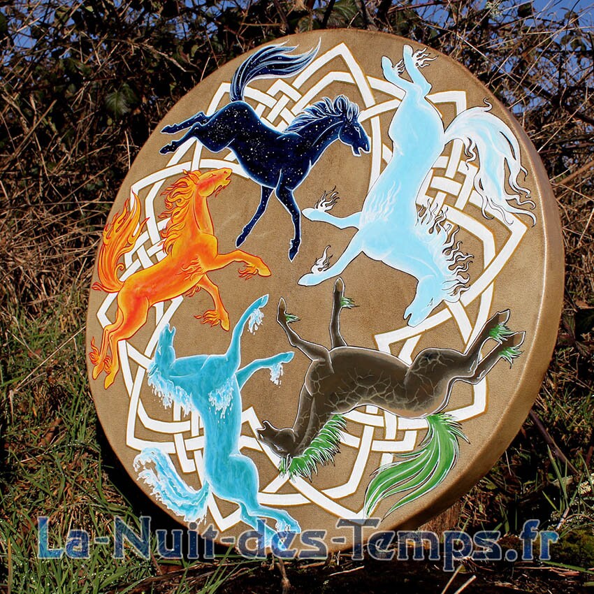 Tambour Chamanique Chevaux Elementaux