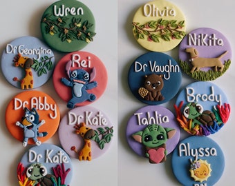 Personalised Polymer Clay Name Badge, Clay, Nurse, Teacher, Name Badge, Custom