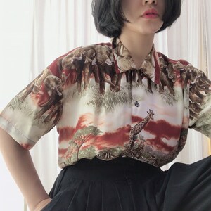 Rare Animal Print Womens Short Sleeve Shirt - Safari Inspired Design