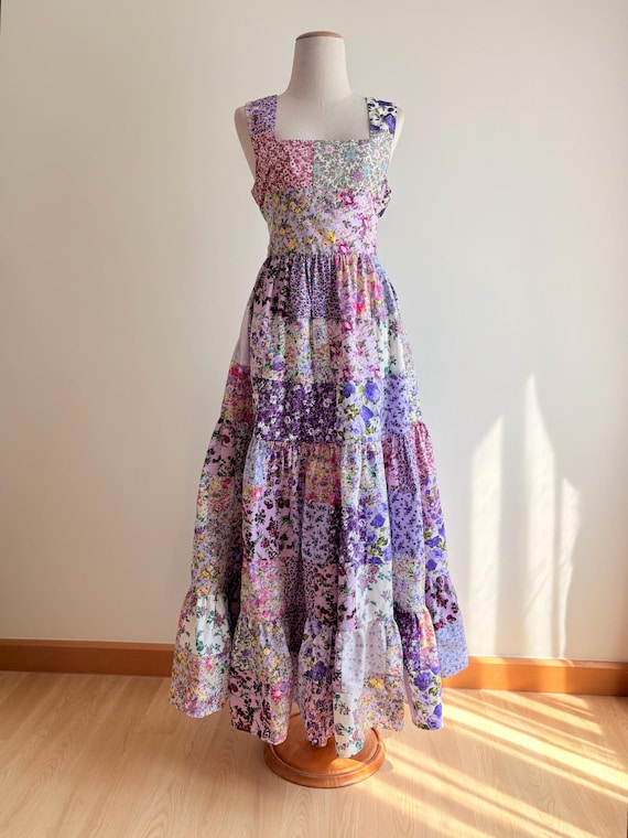 purple patchwork dress Violet Romance v neck mini dress in purple patchwork print