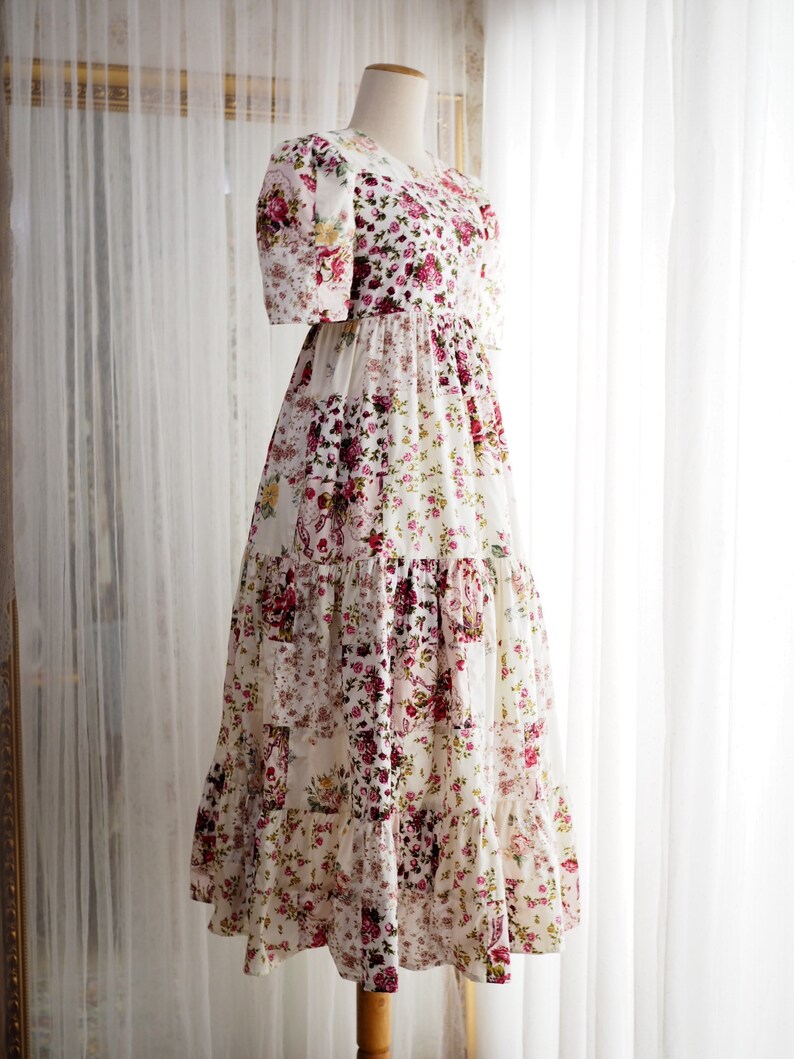 Coco & Ginger April Dress - Pink Dogwood Patchwork main image 1