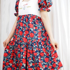 Rose Floral Summer Dress - Womens Polyester Print