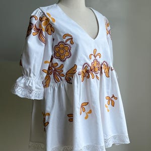 Handmade Top from Vintage Embroidered Tablecloth – Upcycled Fashion | One of a Kind